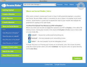 Create a professional resume you can e-mail and share on LinkedIn, Facebook and Twitter.